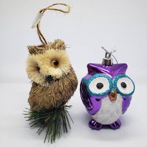 Set of 2 Owl Ornaments
